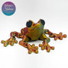 3D printed Cinder Frog in Jewel Green+Red Orange+Gold Shifting wholesale gift shop supplier museum aquarium store collectible