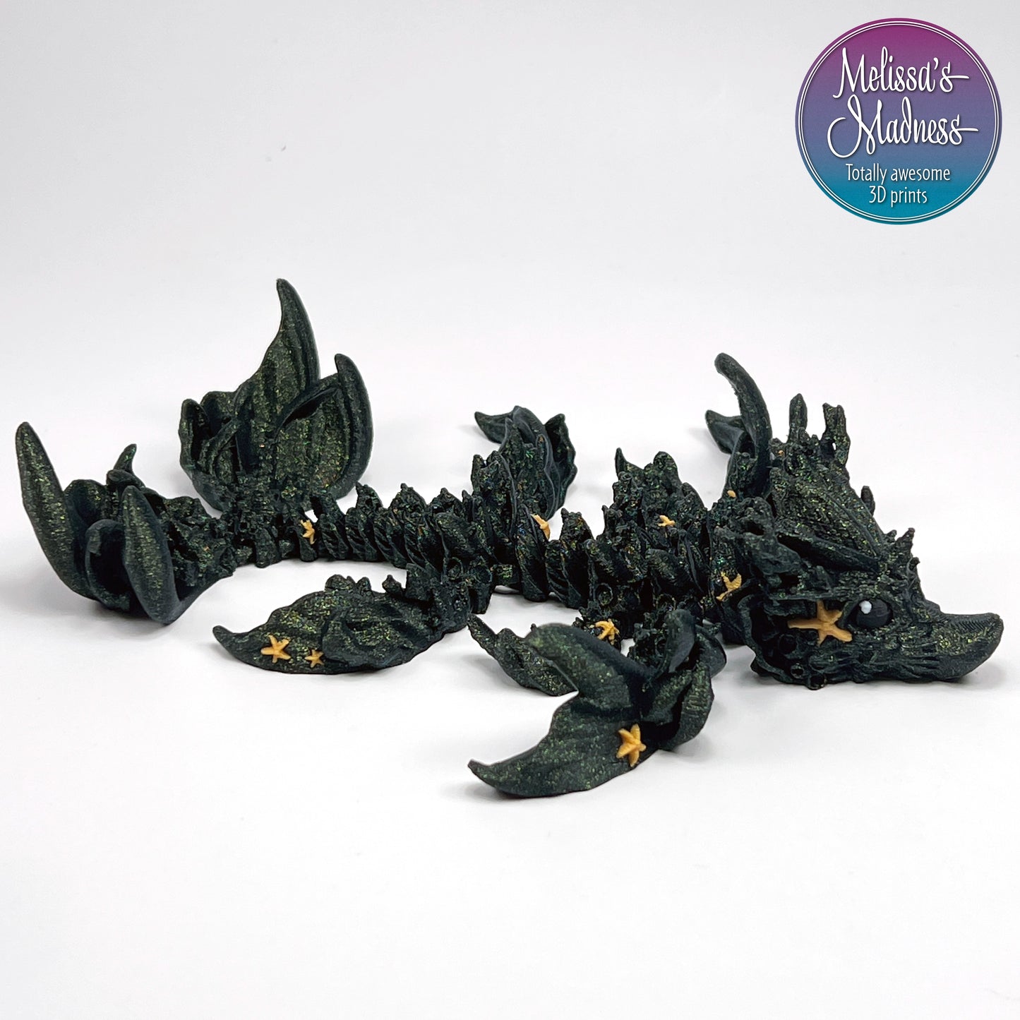 Coral Reef Baby Dragon in Electrum Sparkle & Gold