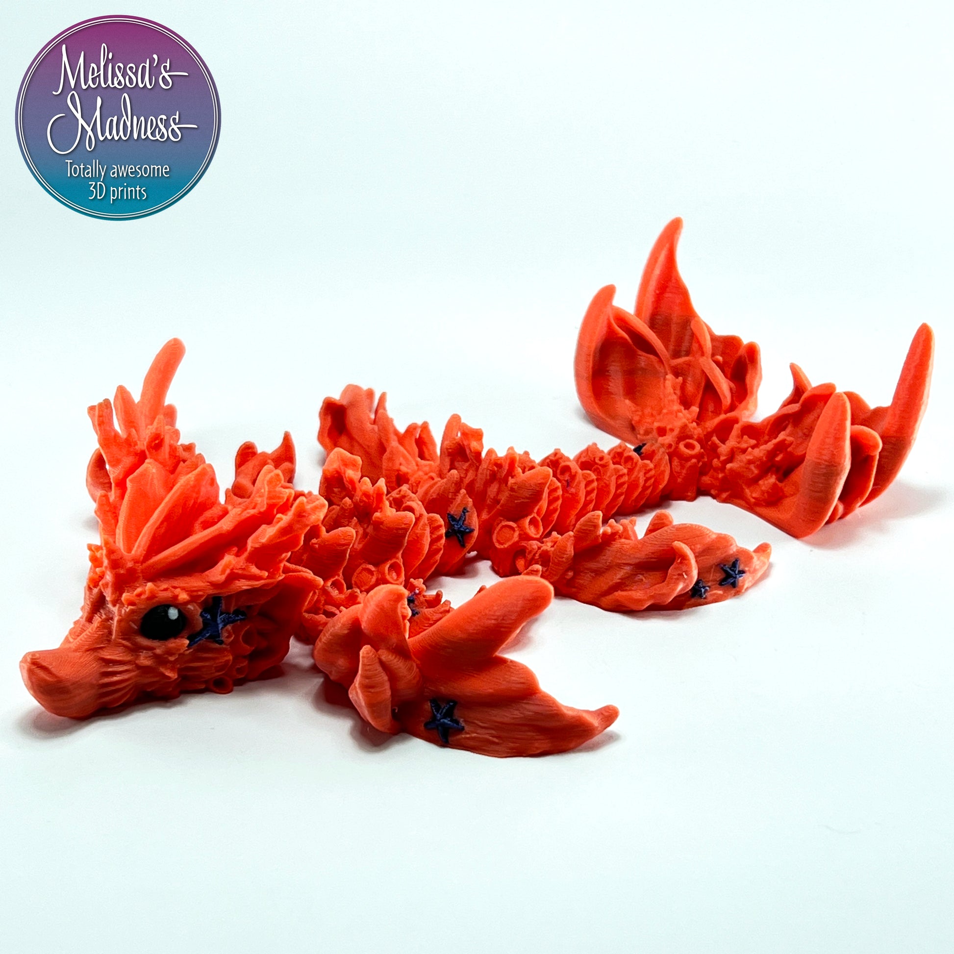 Coral Reef Baby Dragon in Coral & Brooding Rainbow