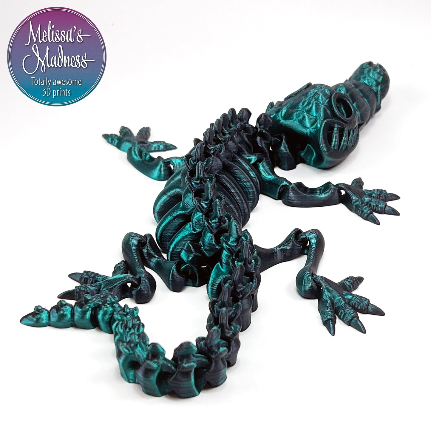 Crocodile Skeleton in Black+Emerald Shifting