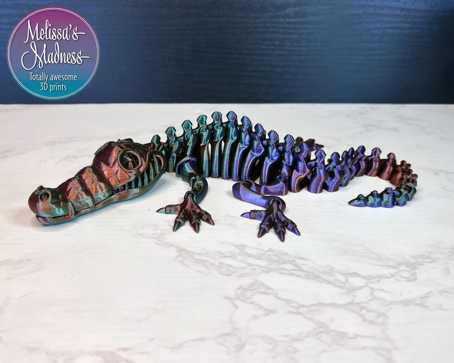 Crocodile Skeleton in Purple+Green+Copper Shifting