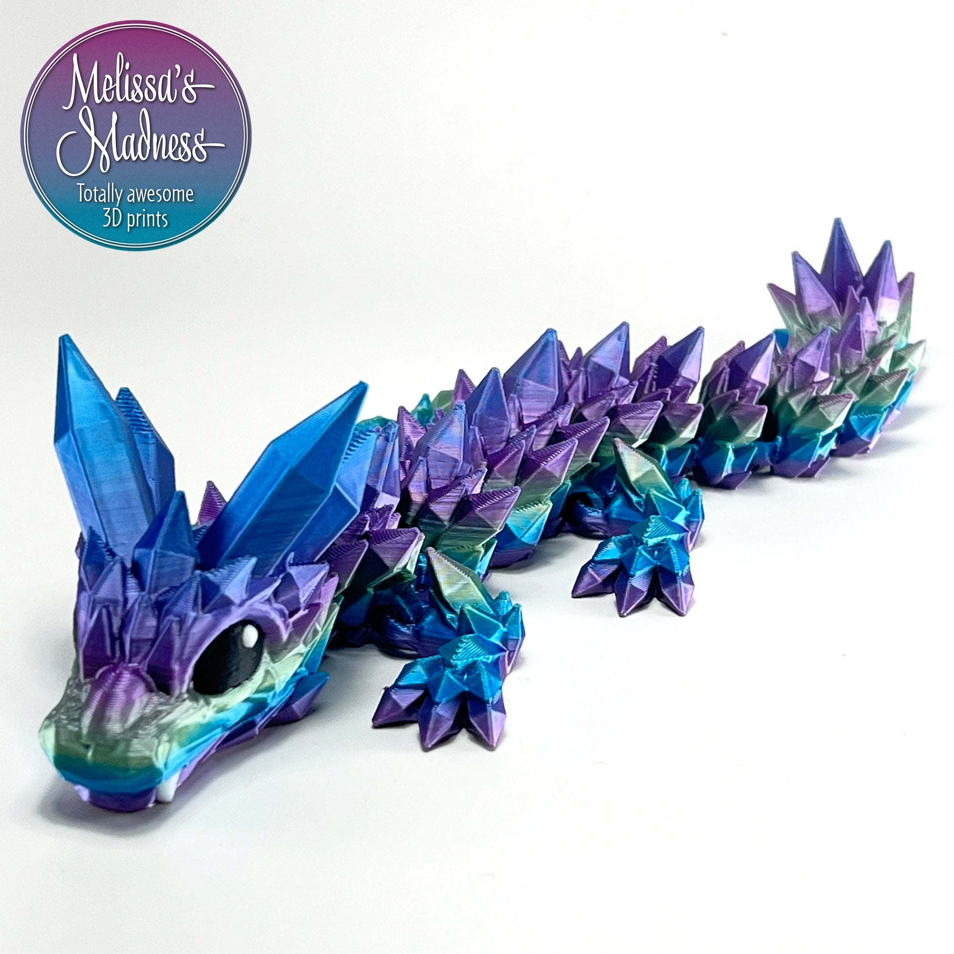 Crystal Baby Dragon in Pastel Rainbow