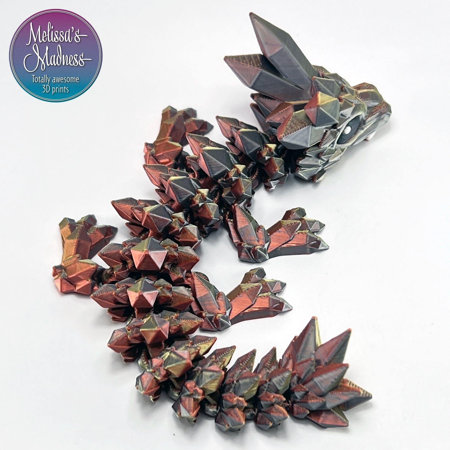 Crystal Baby Dragon in Gold+Copper+Black Shifting