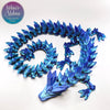 Crystal Dragon in Ocean articulated Made in USA woman-owned small business figurine