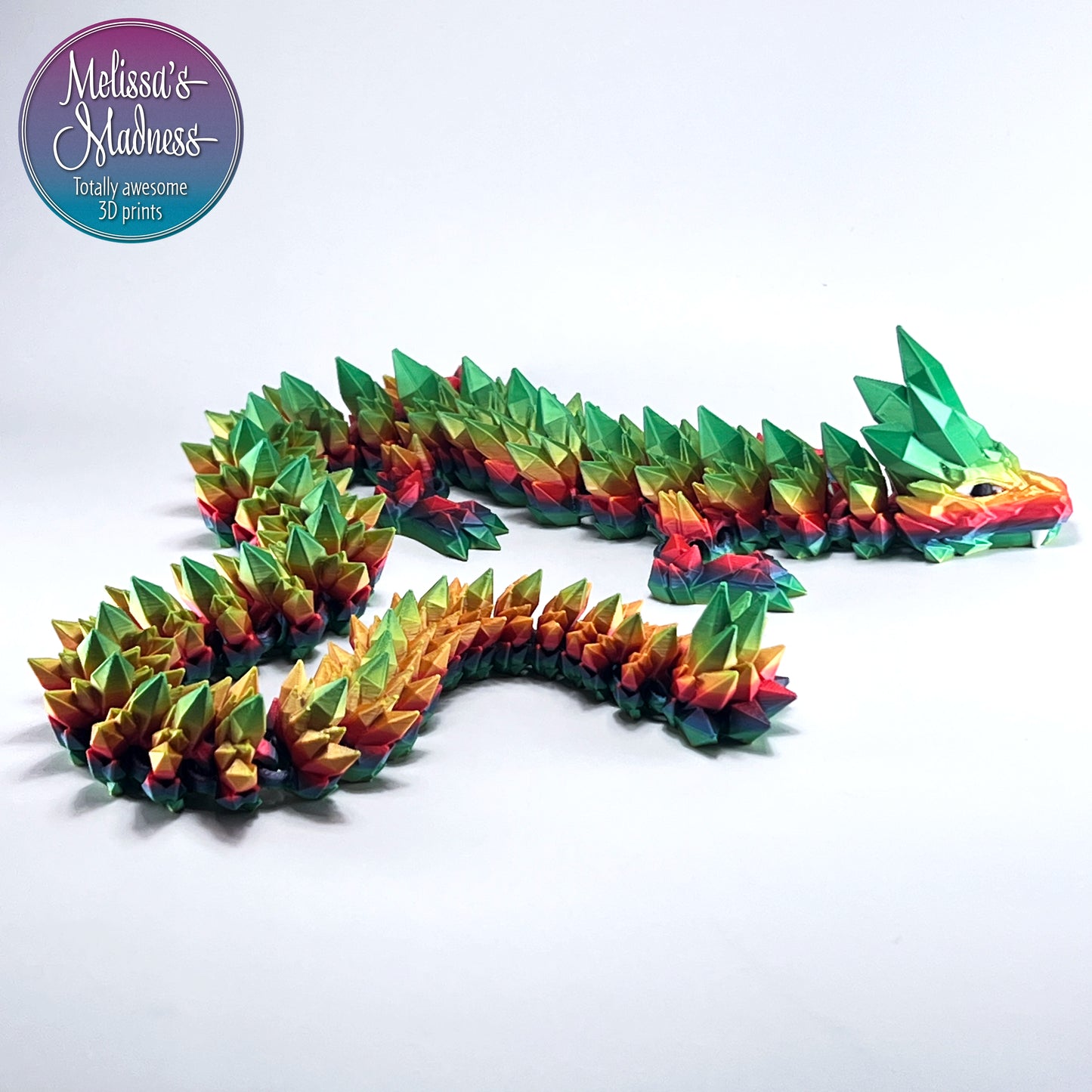 Crystal Dragon in Vibrant Rainbow