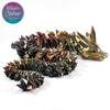 Crystal Dragon in Gold+Copper+Black Shifting flexi figurine sustainable bioplastic hydropower made