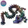 Articulated Crystal Dragon in Purple+Green+Copper Shifting flexi fidget collectible 3D printed figurine
