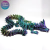 Flexi Crystal Dragon in Green+Purple+Yellow Shifting articulated desk fidget display piece 3D printed
