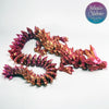 3D printed articulated Crystal Dragon in Purple+Red+Gold Shifting flexi movement collectible figurine