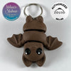 Cute Bat Keychain in Walnut