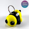 Cute Bee Chunky Keychain in Yellow & White Flexi Figurine Industrially Compostable Biodegradable 3D Printed