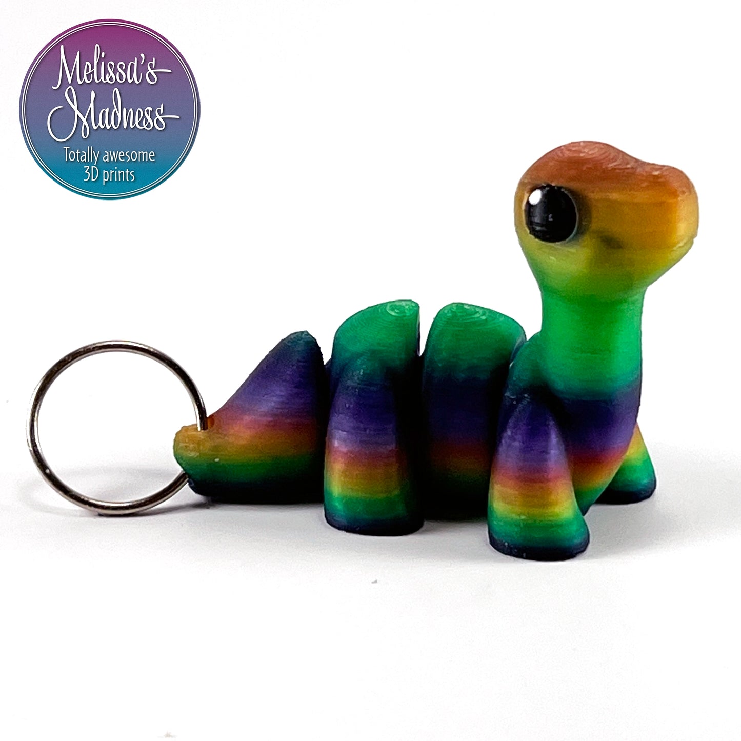 Cute Brontosaurus Chunky Keychain Articulated Figurine Wholesale Museum Gift Shop Display