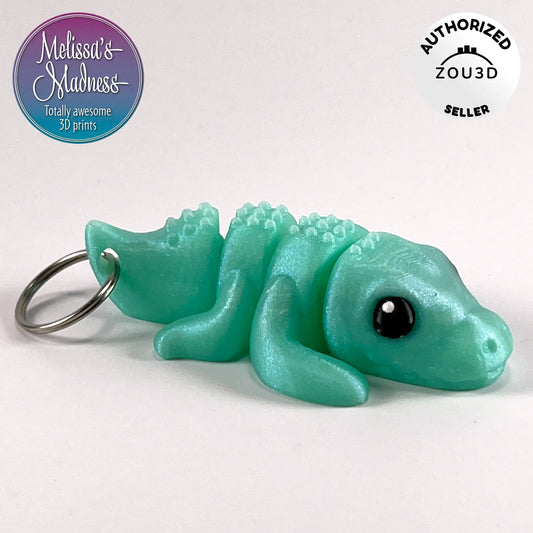 Cute Crocodile Keychain in Mint Elixer