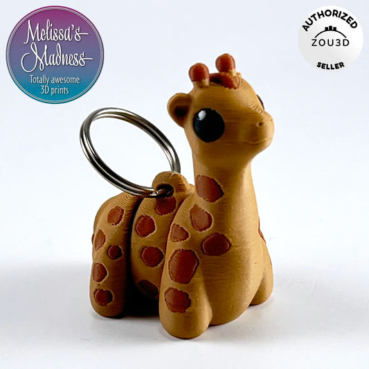 Cute Giraffe Keychain in Latte & Brown