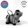 Cute Horse Keychain in Basic Gray & Black