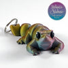 Cute Lizard Keychain in Jewel Green+Red Orange+Gold Shifting