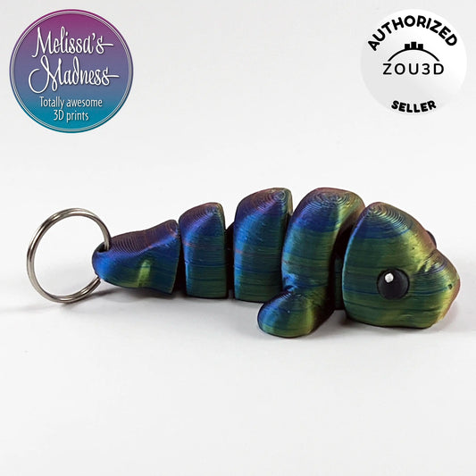 Cute Manatee Keychain in Red+Yellow+Blue Shifting