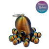 Articulated Tiny Octopus Chunky Keychain in Orange+Green+Blue Shifting Museum Store Wholesale Supplier Figurine