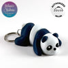 Cute Panda Keychain in Dark Blue & White