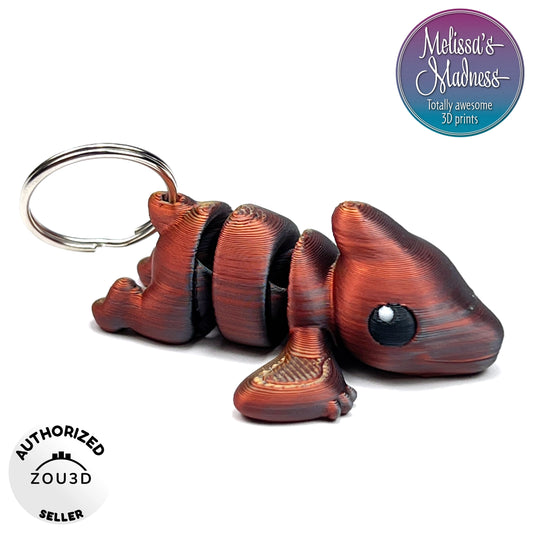 Articulated Cute Pterodactyl Chunky Keychain in Gold+Copper+Black Shifting Museum Store Wholesale Supplier Figurine