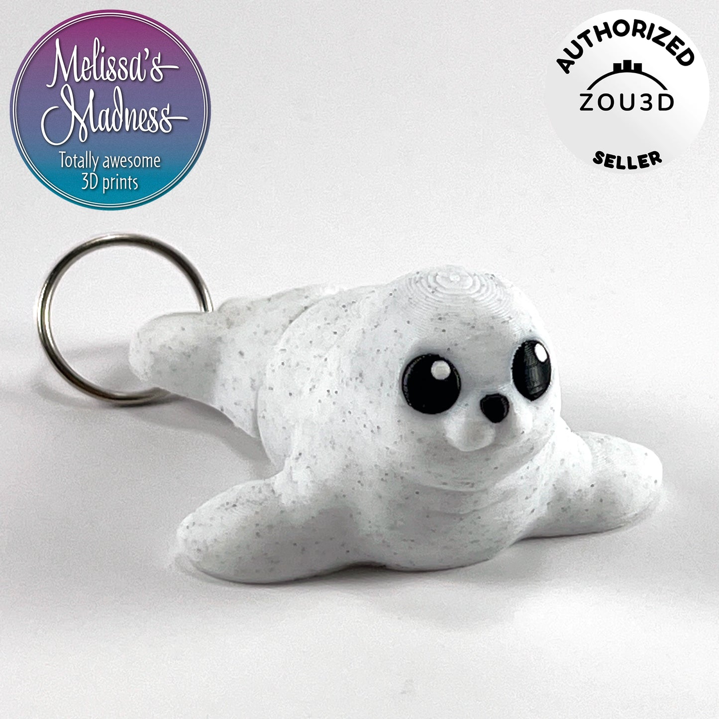 Cute Seal Keychain in Vanilla Chip