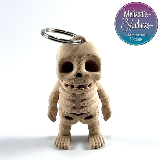 Cute Skeleton Keychain in Basic Beige