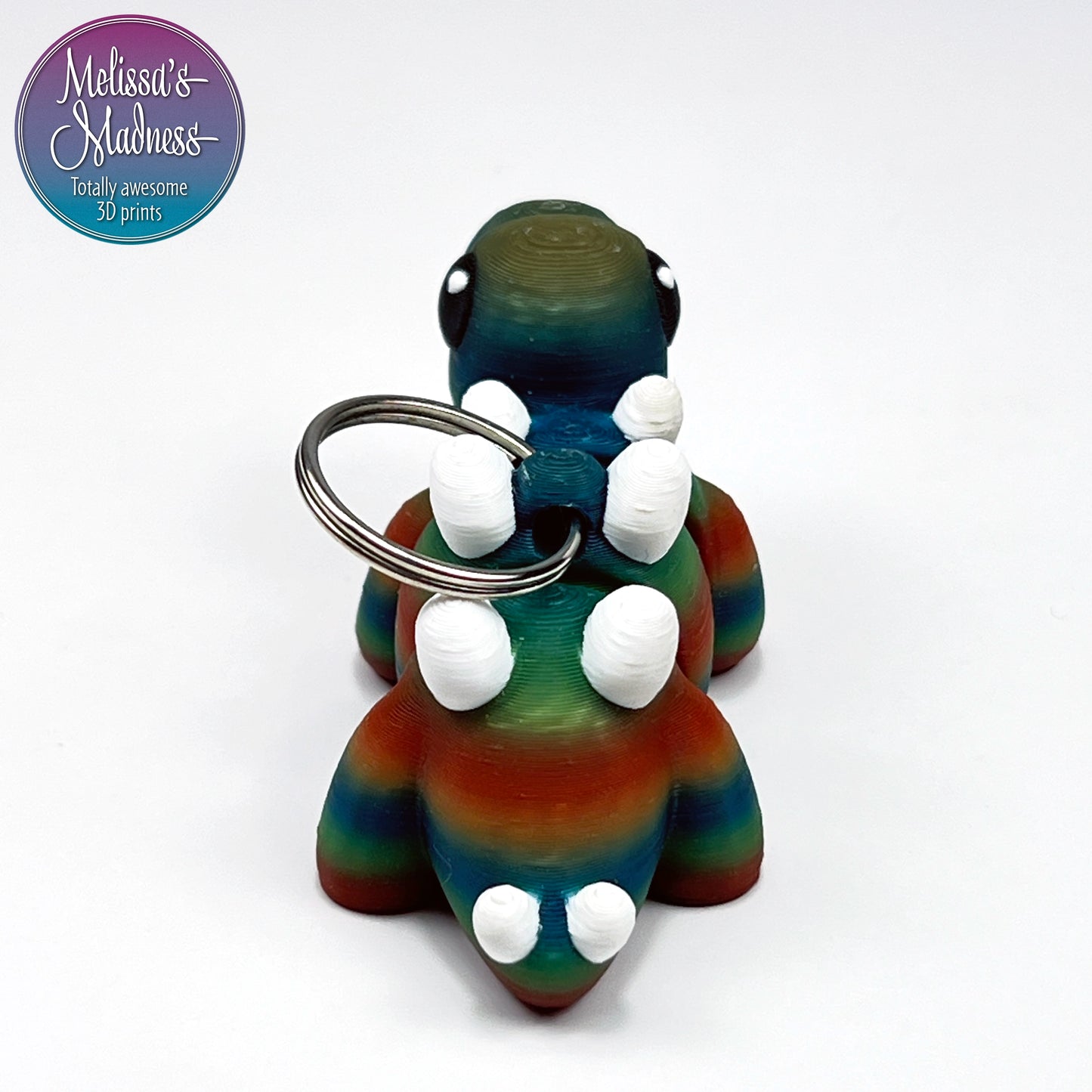 3D Printed Cute Stegosaurus Chunky Keychain in Elements Handcrafted Small Business Made in USA Collectible