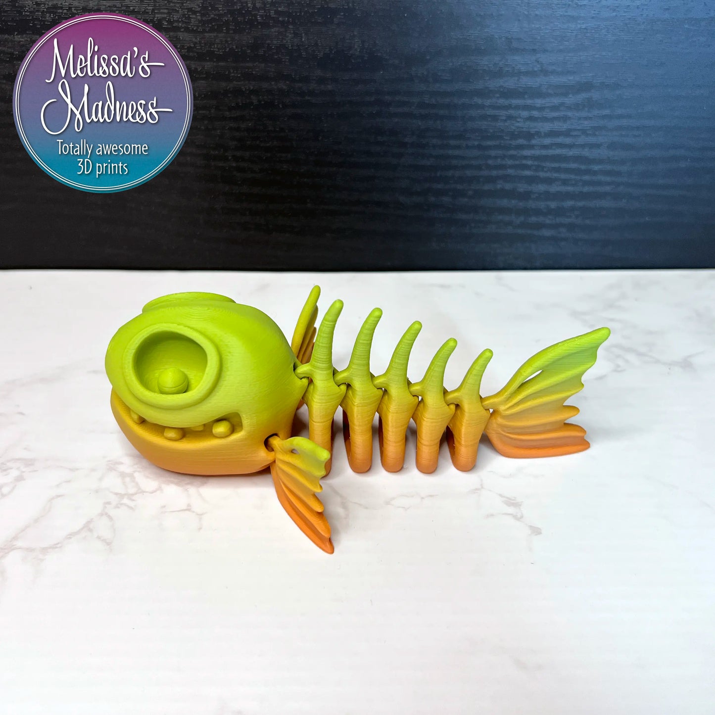 Fish Skeleton in Soft Rainbow