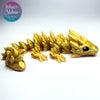 Eco-friendly articulated Gemstone Baby Dragon in Pot of Golds compostable bioplastic figurine