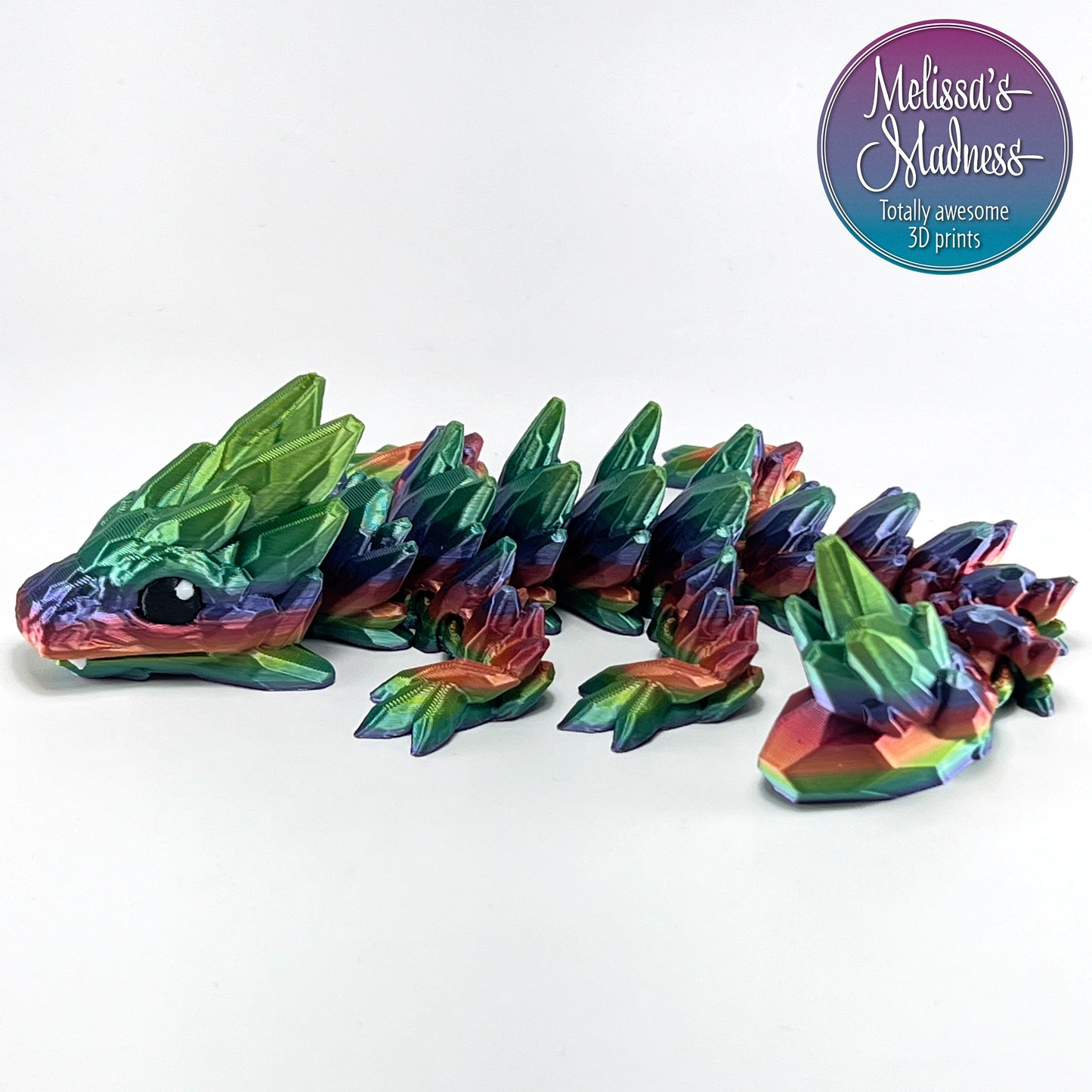 Gemstone Baby Dragon in Bright Rainbow