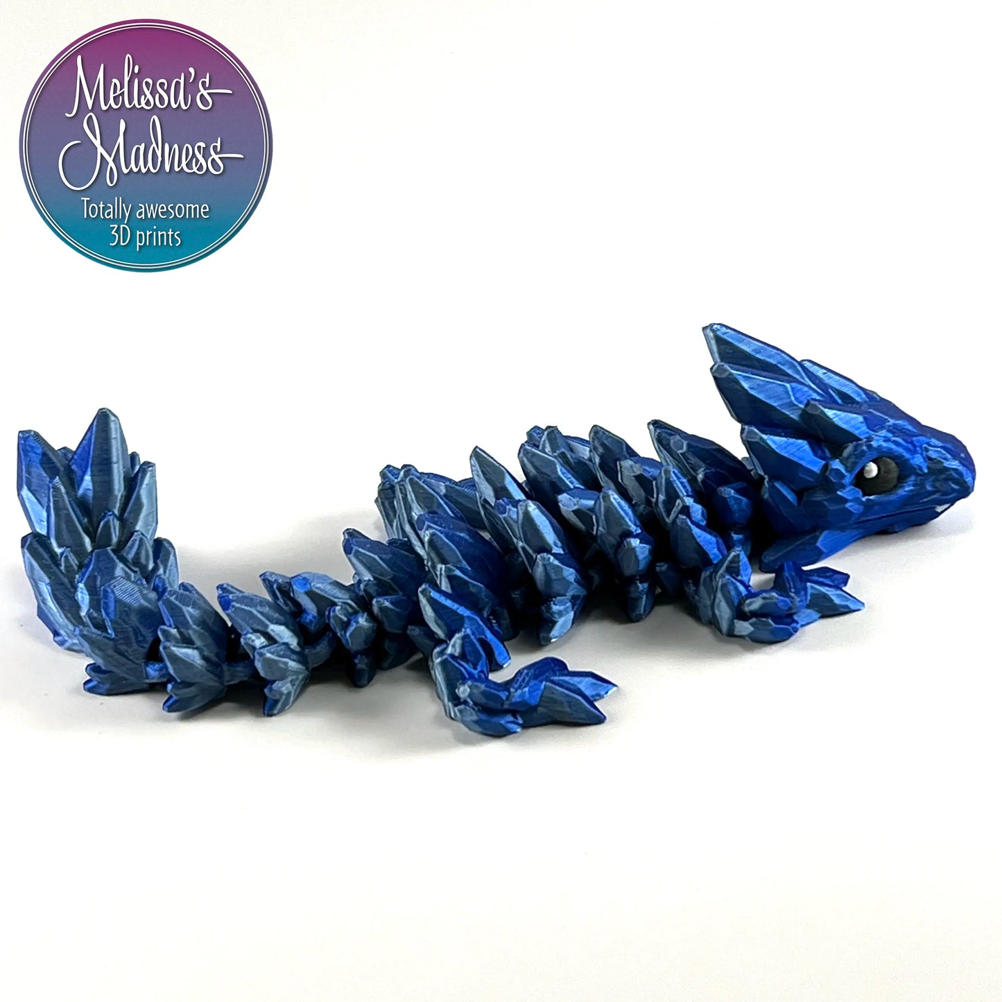 Gemstone Baby Dragon in Blue+Silver Shifting