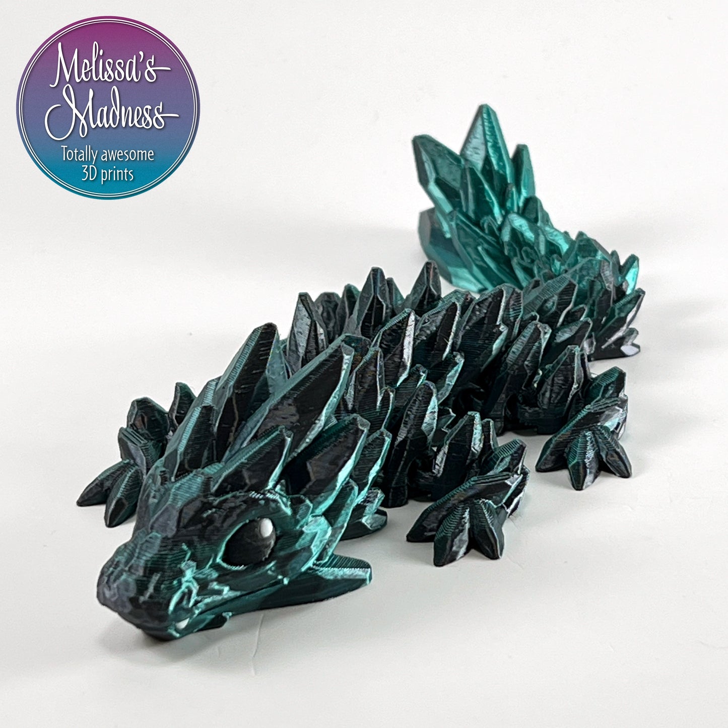 Gemstone Baby Dragon in Black+Emerald Shifting