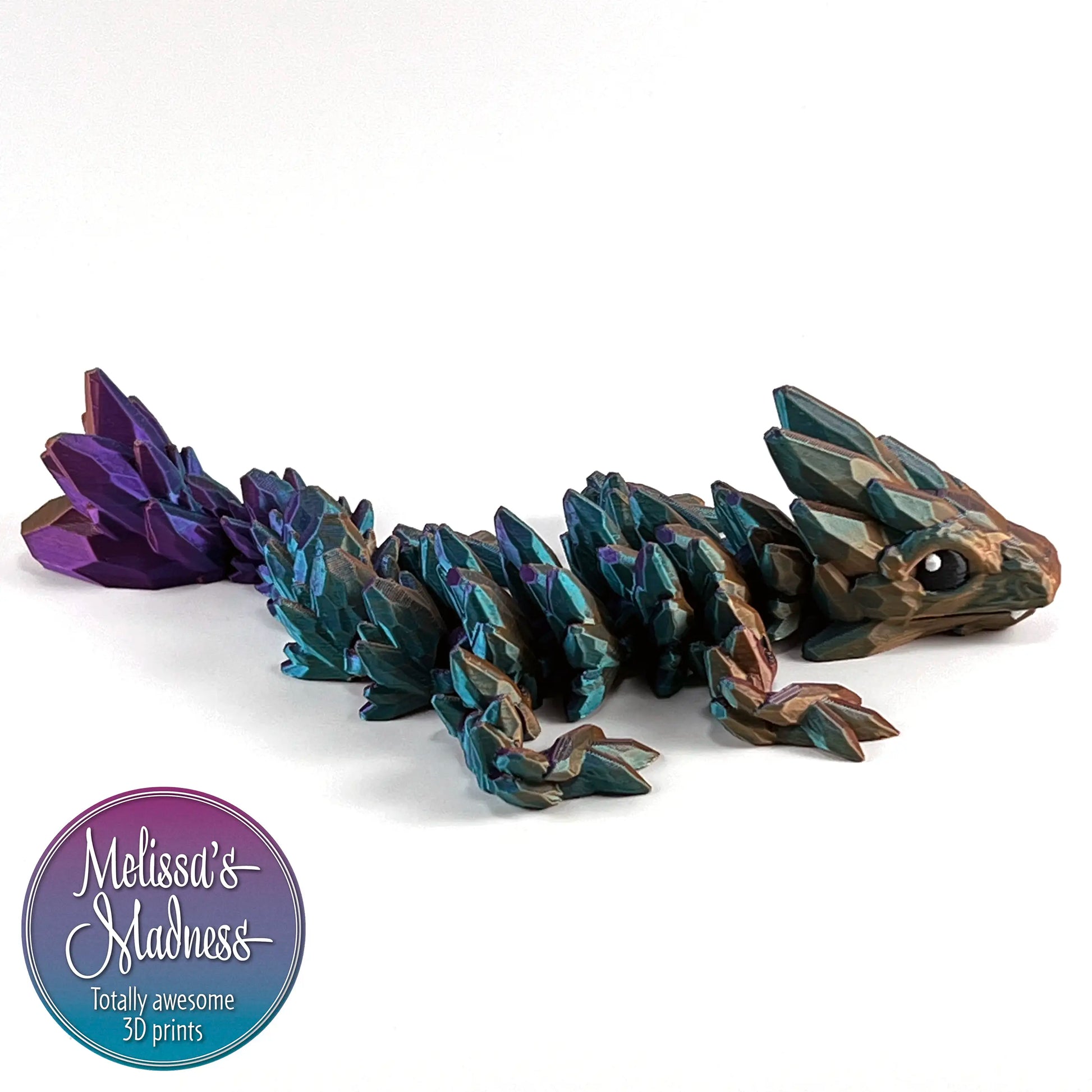 Gemstone Baby Dragon in Purple+Blue Green+Burnt Orange Shifting