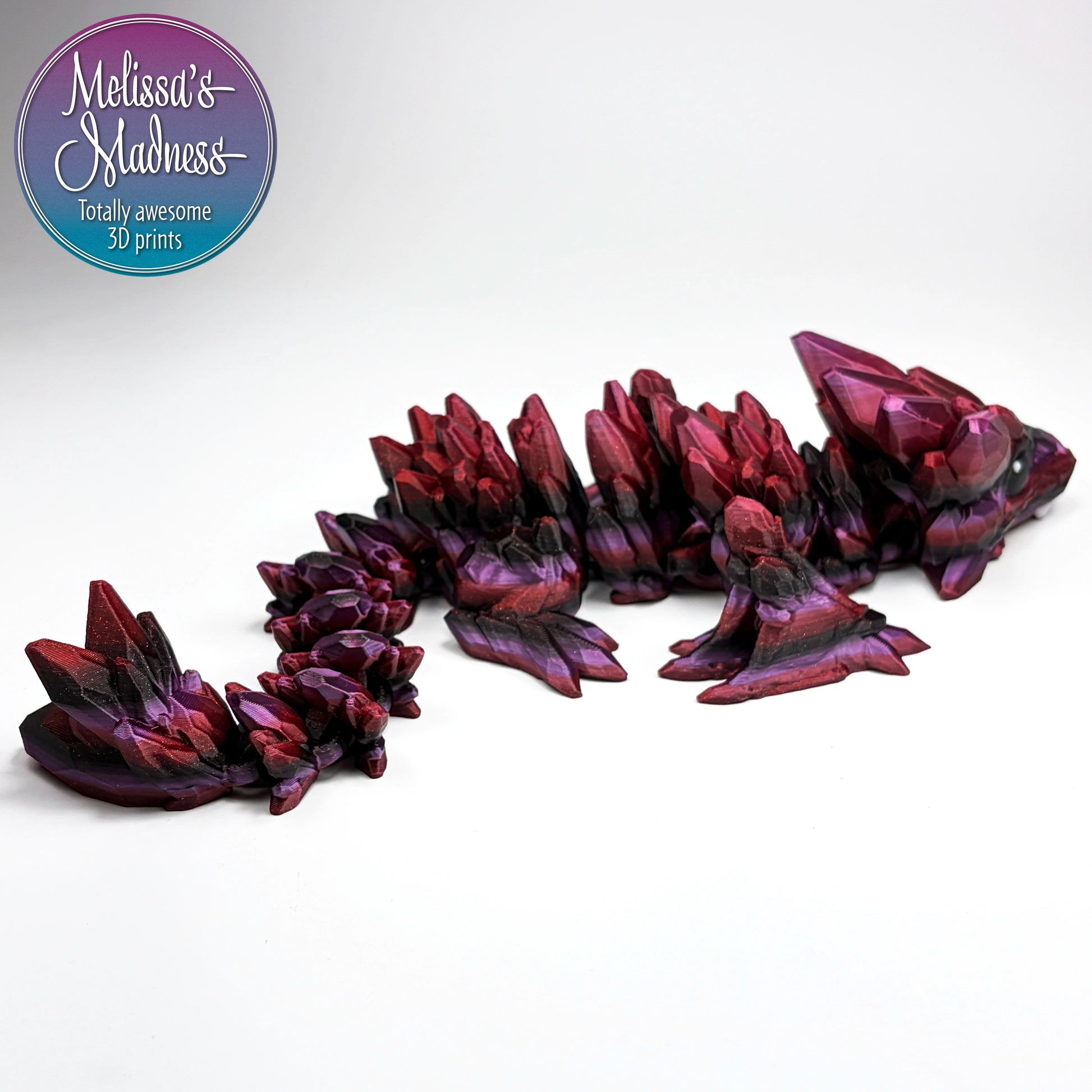 Articulated Gemstone Baby Wyvern in Dragon's Lair flexible collectible figurine 3D printed fidget