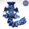 Gemstone Baby Wyvern in Blue+Silver Shifting sustainable 3D printed collectible biodegradable material hydropower