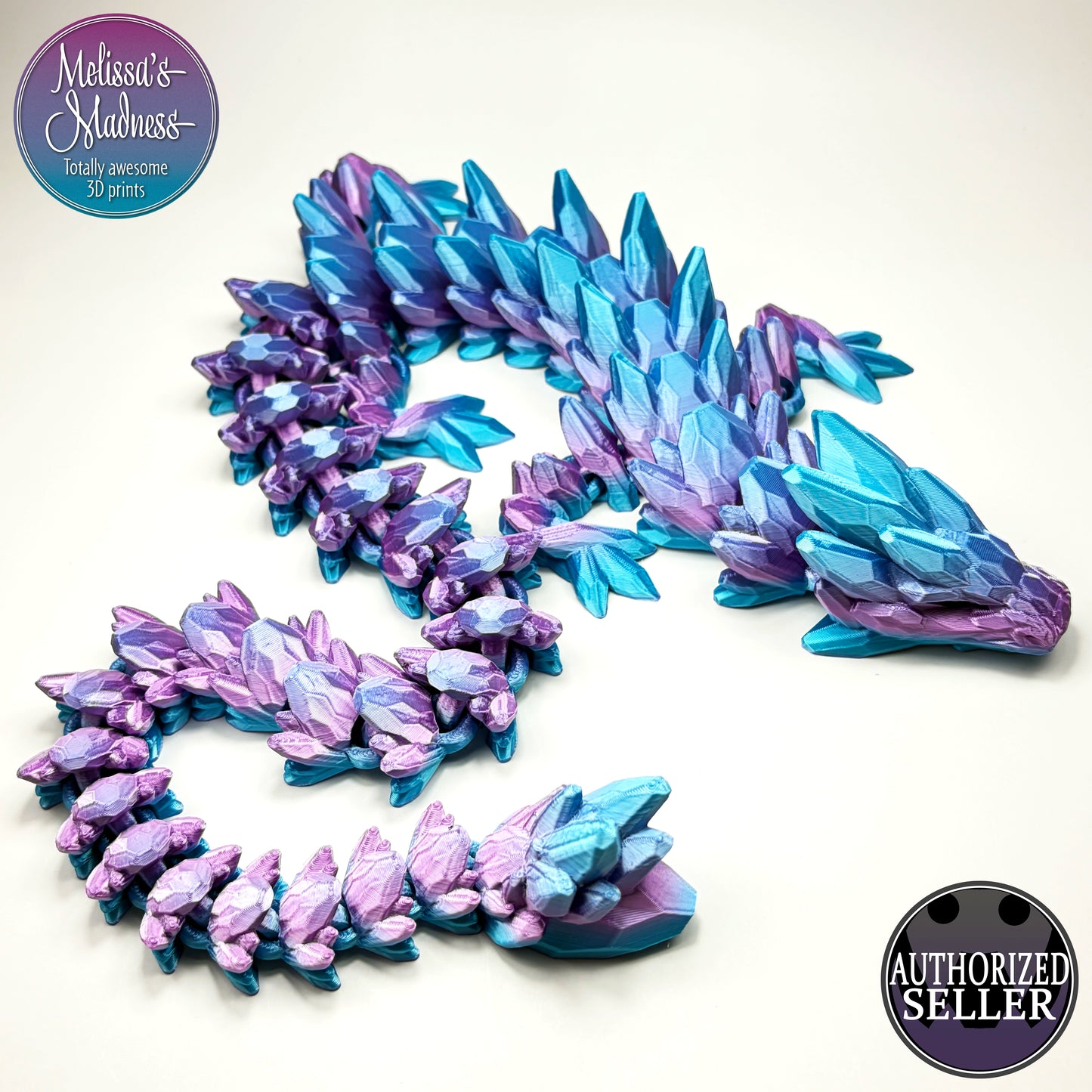 Gemstone Dragon - Articulating 3D Printed Fantasy Figurine | Made in Montana | Cinderwing3D Design