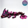 Heart Dark Baby Dragon in Dragon's Lair & Magenta articulating fidget collectible flexible 3D printed model