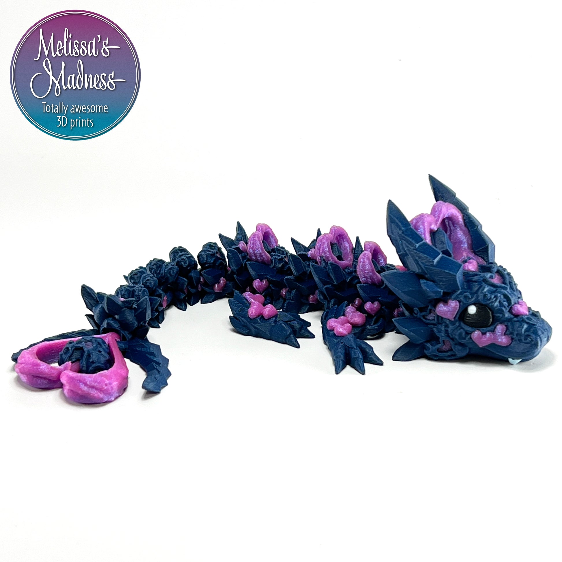 Heart Dark Baby Dragon in Dark Blue & Pixie Perfect