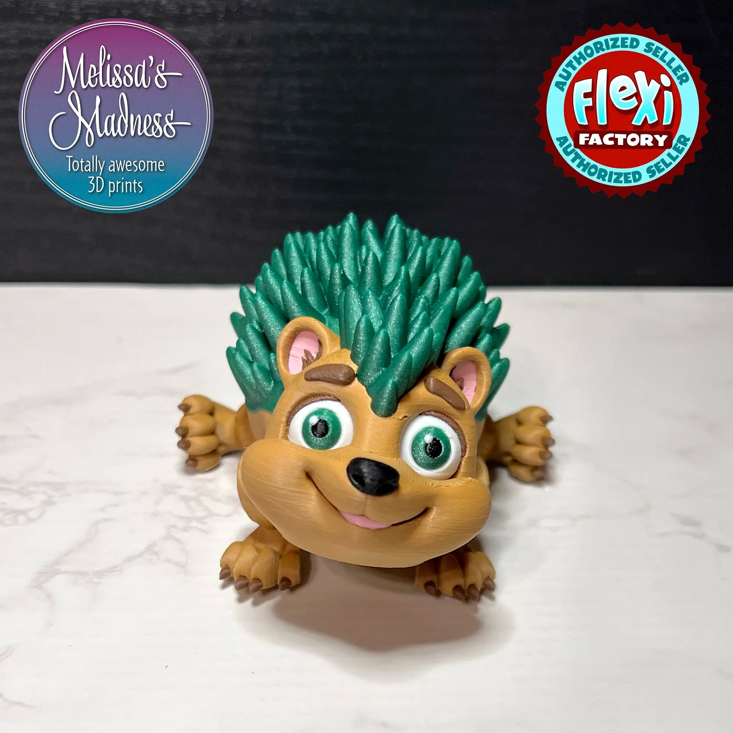 Hedgehog in Diamond Green & Brown