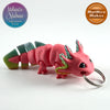 Mini Axolotl Keychain in Pink & Fantasy Rainbow