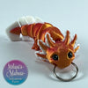 Mini Axolotl Keychain in Red+Gold Shifting & White