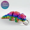 Mini Bearded Dragon Keychain in Soft Rainbow & Purple
