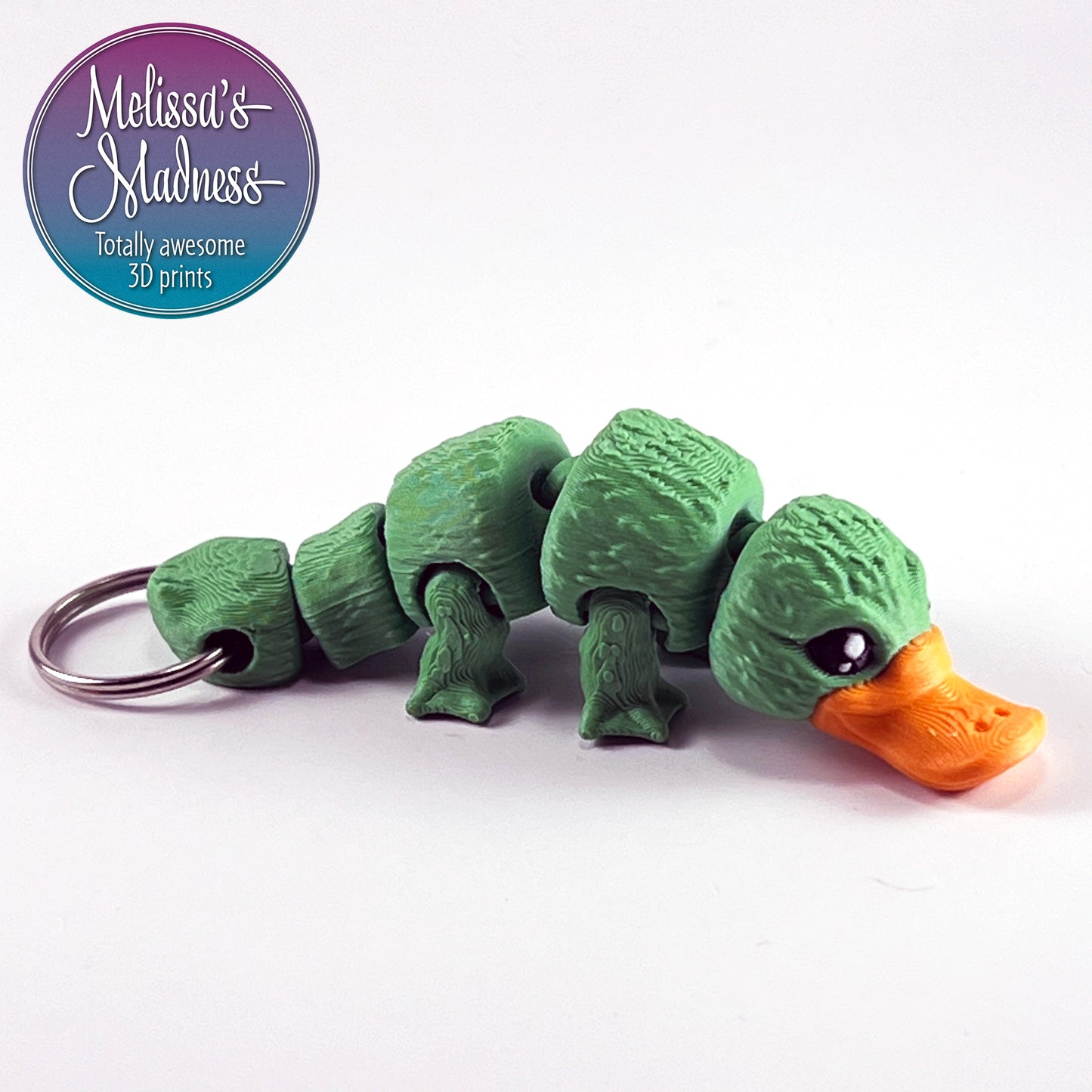 Mini Platypus Keychain in Grass & Mandarin