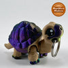 Mini Tortoise Keychain in Latte & Green+Purple+Yellow Shifting