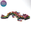 Articulated Rose Baby Dragon in Bright Rainbow flexible movement collectible 3D printed figurine