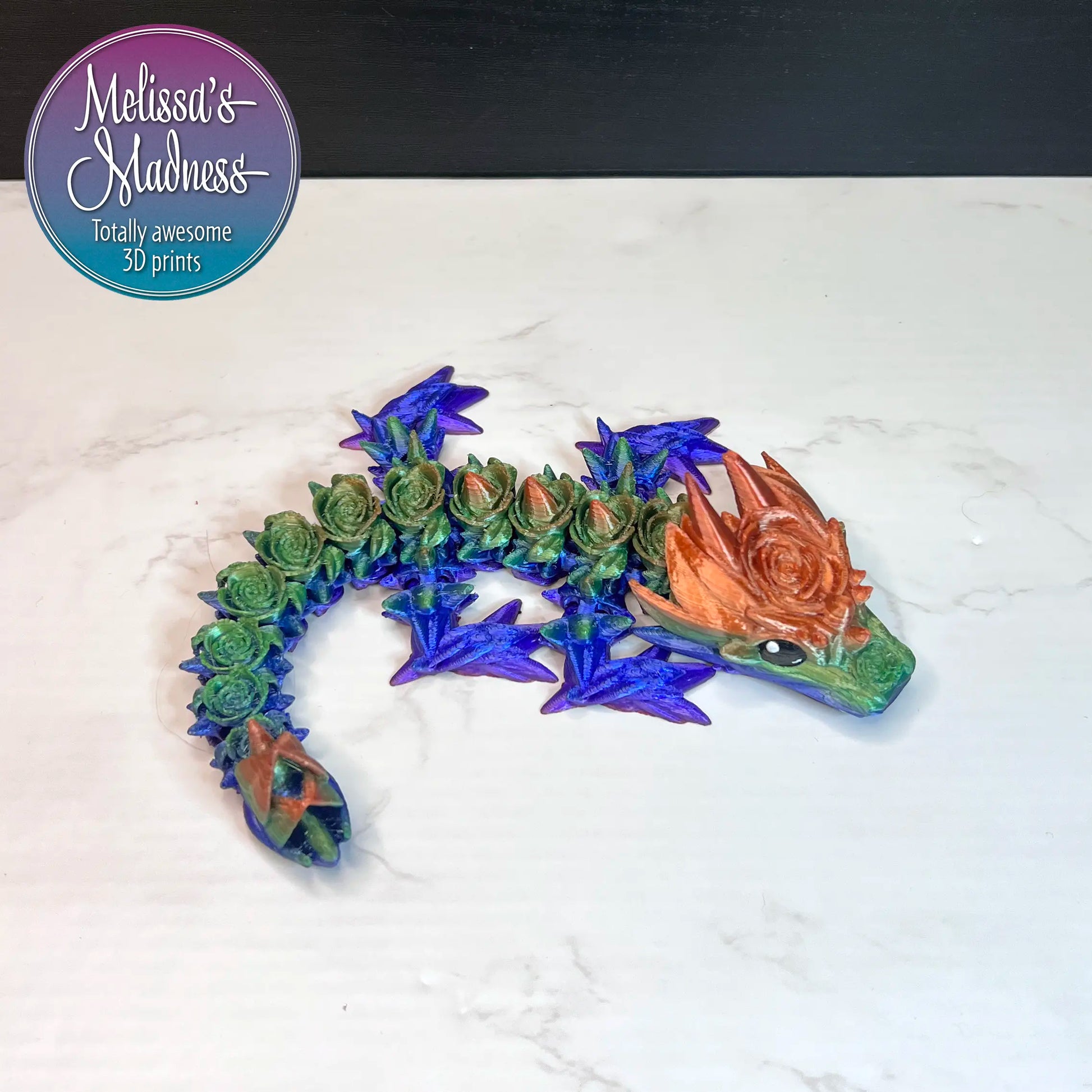 Rose Baby Dragon in Bright Rainbow