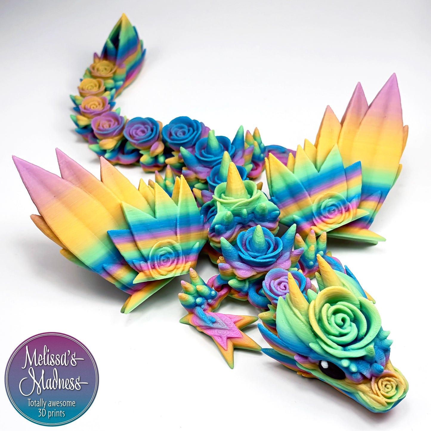 Rosewing Baby Dragon - Articulating 3D Printed Fantasy Figurine | Made in Montana | Cinderwing3D Design