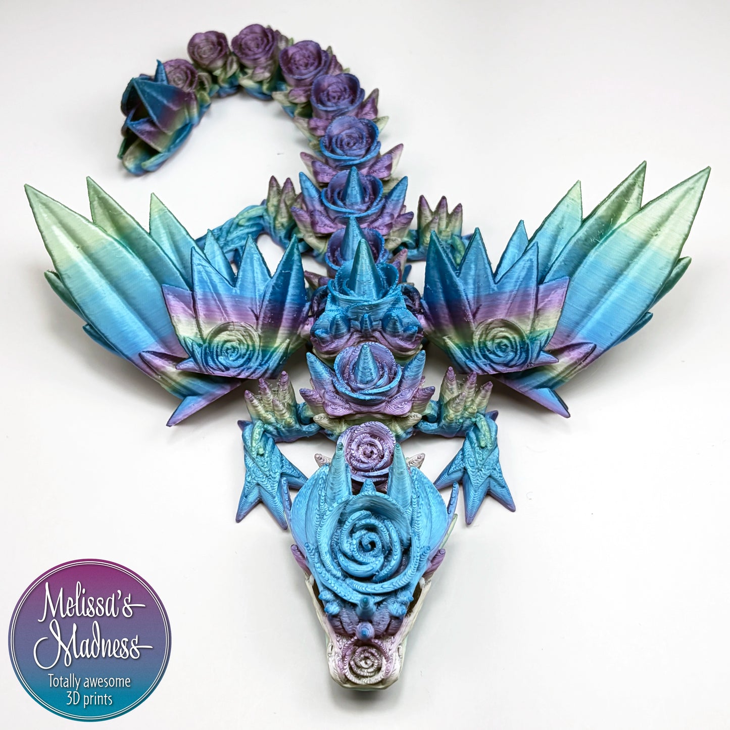 Rosewing Baby Dragon - Articulating 3D Printed Fantasy Figurine | Made in Montana | Cinderwing3D Design
