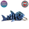 Shark Skeleton Keychain - Articulating 3D Printed Skeleton Keychain | Made in Montana | Flexi Factory Design
