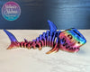 Shark Skeleton in Bright Rainbow